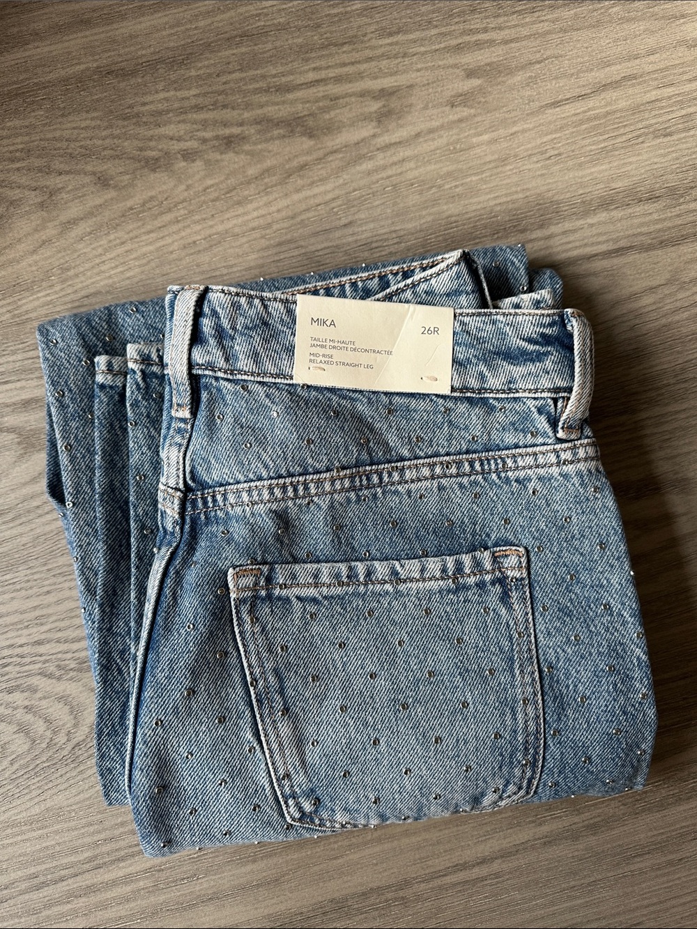 Dynamite Mika Rhinestone Mid Rise Relaxed
Straight Leg Jeans - Picture 4 of 7